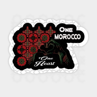 Support Morocco Team Proud One Heart One Morocco Sticker